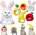 Weewooday 5 Pieces Cat Costume Christmas Bunny Hat Outfit with Ears Funny Cat Hat and Small Dogs Kitten Puppy Party Easter Christmas Headwear Costume Accessory(Cute Style)