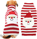 Dog Christmas Sweater Xmas Pet Clothes Cute Striped Santa Claus Costume Holiday Puppy Cat Jumpers Outfits New Year Gifts for Small Medium Large Dogs (XL, Red White Stripe Santa Claus)