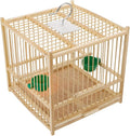 Yardwe Bird Travel Carrier Cage Parrot Cage with Handle Wooden Perch Drink Cup Feeder Dish for Small Parrots Canaries Parrotlets Lovebirds Conures Cockatiels
