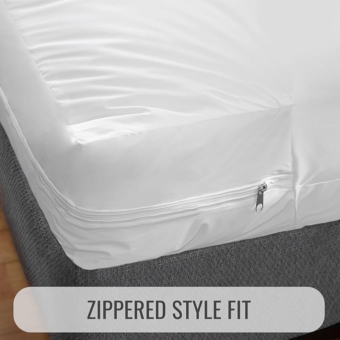 DMI Waterproof Mattress Protector and Mattress Cover, Encased Zippered Fit, Full, Packaging may vary