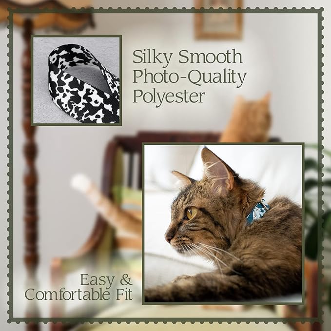 Country Brook Petz - Blue Boho Mandala Cat Collar - Groovy Collection Featuring Far Out Designs