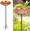 Metal Bird Bath Stand for Outdoors Garden, Bird Baths Birdbaths Bowl with Stake, Hand-Hammered Standing Birdbath, 5-Prong Base (Standing Bird Bath)