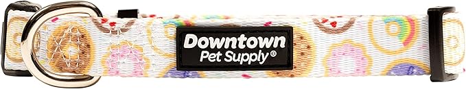 Downtown Pet Supply - Best, Cute & Fancy Dog Collar - Lightweight Adjustable Dog Collar with Quick Buckle & D-Ring - Hand Wash Safe - Donut - S - Small Dog Collar