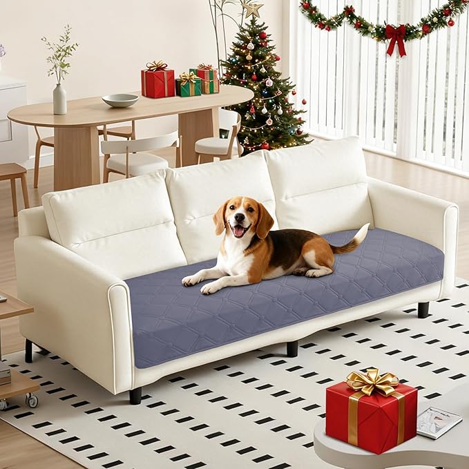 Waterproof Dog Bed Cover Pet Blanket, Soft Couch Cover for Dogs Washable, Non-Slip Dog Blanket Protect Furniture Couch Sofa Car for Puppy Large Dogs Cat (30x70 Inch, Grey Blue)