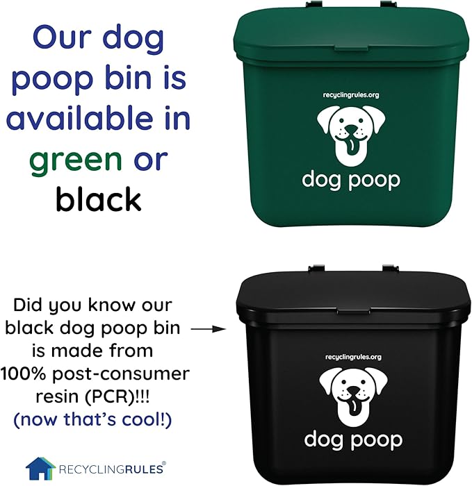 Small Hanging Wastebasket for Dog Poop in Green (Holds 7-14 Bags)