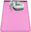 Cat Litter Mat, Silicone Large Cat Mat for Litter Box - 40x28 in, Waterproof & Non-Slip, Durable & Easy Clean, Pink