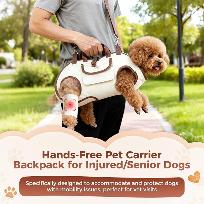 Hands Free Dog Backpack Carrier for Small Dogs, Yorkie Shoulder Carrier Sling Backpack Carriers Dog Lift Harness Portable Breathable Pet Carrier Backpack for Small Puppies (S, 4.4-8.8 lbs)