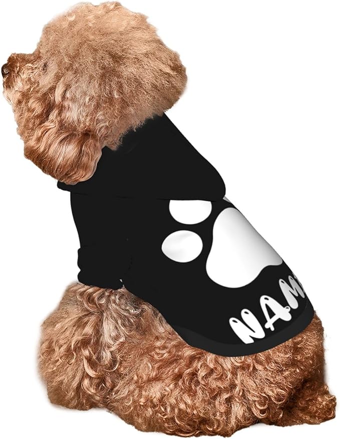 Custom Dog Hoodie Soft & Warm Design Your Own Personalized Photo Text Logo Name Dog Clothes for Puppy Sweatshirt Hooded for Small Medium Large Dogs Girl/Boy Cats Black