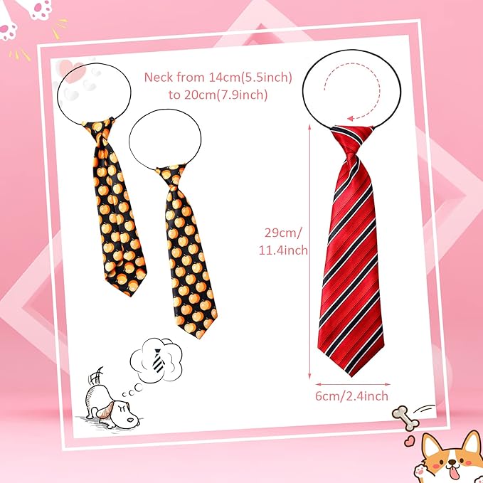 Reginary 50 Pcs Large Dog Neck Ties Bulk, Adjustable Pet Collar Grooming Neckties for Medium Large Dogs Wedding Daily Wearing Birthday Holiday Party Gift Favor Neck Accessories