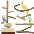 7PCS Natural Wood Bird Perches for Cage, Bird Parrot Parakeet Perch Stand, Bird Parakeet Cage Accessories, for Cockatiels Conure Budgies Small and Medium Parrots