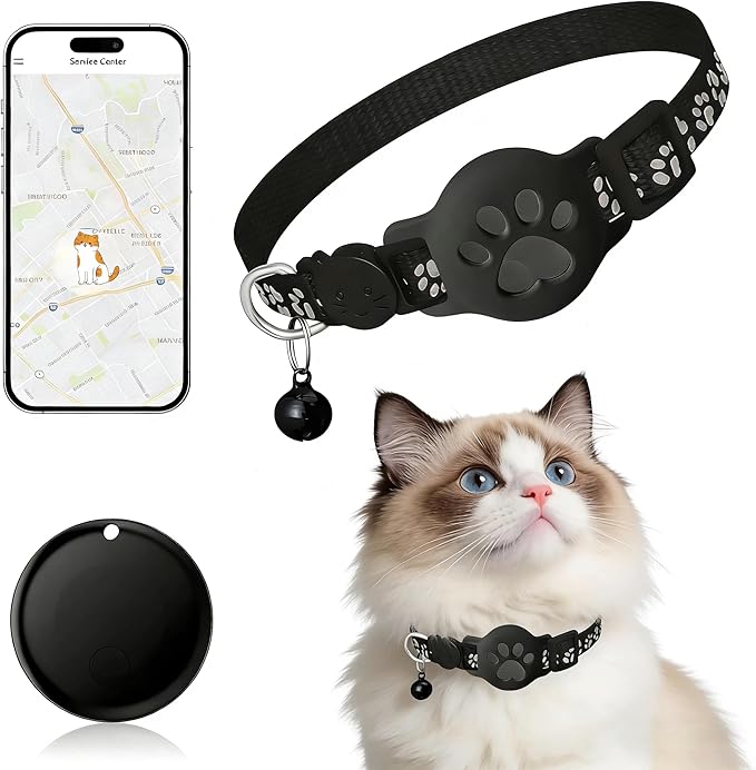 Pet Tracker,GPS Collar for Cats (Android Only) Smart tag,Waterproof Compatible with Google Find My,No Monthly Fee,Advanced Tracking Solution Smart Collar for Pet Safety Ideal Small Large Cats