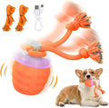 Interactive Dog Toy, [Newly Upgraded] Motion Activated Rolling Squeaky Ball for Medium/Large Dogs, Automatic Moving Dogs Ball for Boredom, USB Rechargeable(Orange)