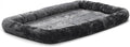 MidWest Homes for Pets QuietTime Dog Bed – Gray Faux Fur Bolster, Ultra-Soft and Machine Washable, Fits 48-Inch Crates and Carriers, for Extra-Large Breed Dogs