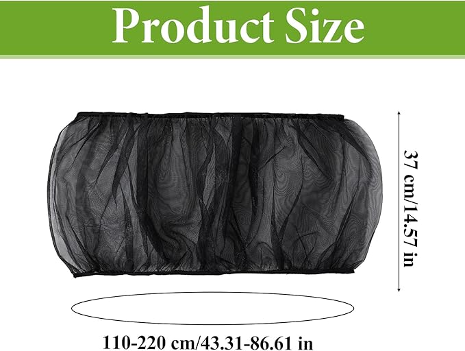 Bird Cage Seed Catcher, Bird Cage Net, Large Stretchy Form Fitting Mesh Skirt Cover, Adjustable Soft Airy Nylon Mesh Net, Birdcage Cover Skirt Seed Guard for Parrot Parakeet Macaw (Black)