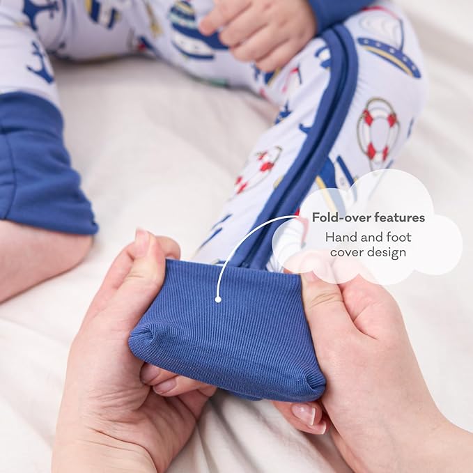 pureborn Baby Infant Boys Girls Sleeper Snug Fit Viscose from Bamboo Pajamas Zipper Pjs 0-24 Months