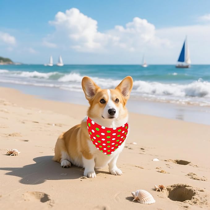 30 Pcs Polka Dot Dog Bandanas for Small Dogs Medium Stitch Dog Bandana Bulk Reversible Print One Side Large Polyester Scarves Party Grooming M