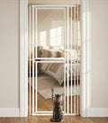 78.7" Extra Tall Cat Gate, Adjustable 27.5"-37.4" Wide Pet Proof Safety Gate, NO Drilling Pressure Mount Dog Gate, Transparent Full Door Pet Gate for Stairs/Studio/Kitchen, White