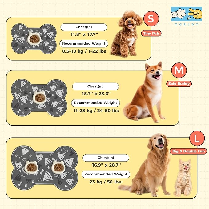 Dog Food Mat, 0.15” Thickened Super Absorbent Pet Feeding Mat for Food and Water, Fruit Donut Pattern Cat Placemat, Quick Dry Non-Slip Dog Bowl Mat, Water Splash Proof（Large Donut Blue）