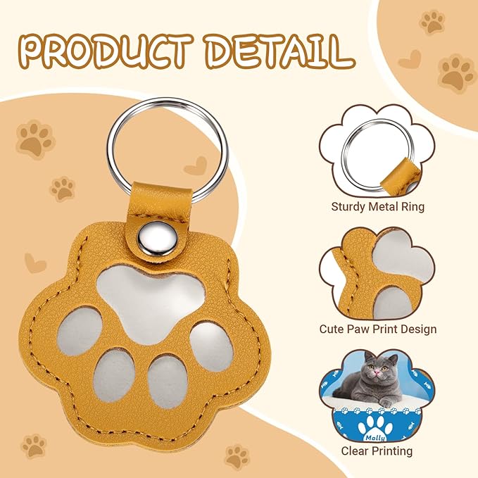 Custom Leather Pet Fur Keychain – Personalized Memorial Keepsake Keyring for Friend, Dog Cat Hair Sympathy Gifts﻿