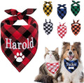 Personalized Dog Bandana Embroidered Name Custom Neckwear Dog Scarf Triangle Bibs Kerchief Pet Costume Accessories for Small Medium Large Dogs Cats Pets Birthday Gift