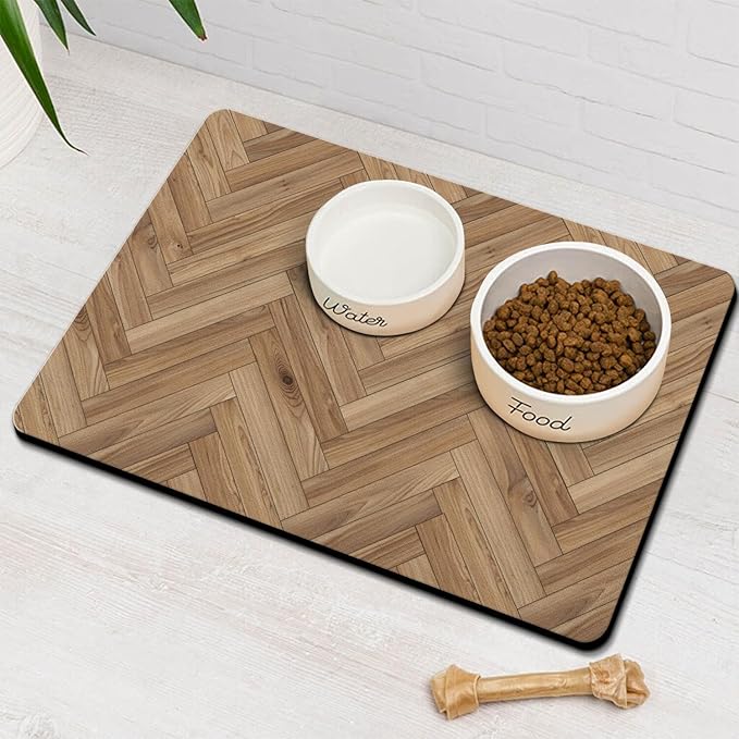 Pet Feeding Mat for Floors Waterproof Dog Mat for Food and Water Absorbent Quick Dry Non Slip mat for Cat Bowls