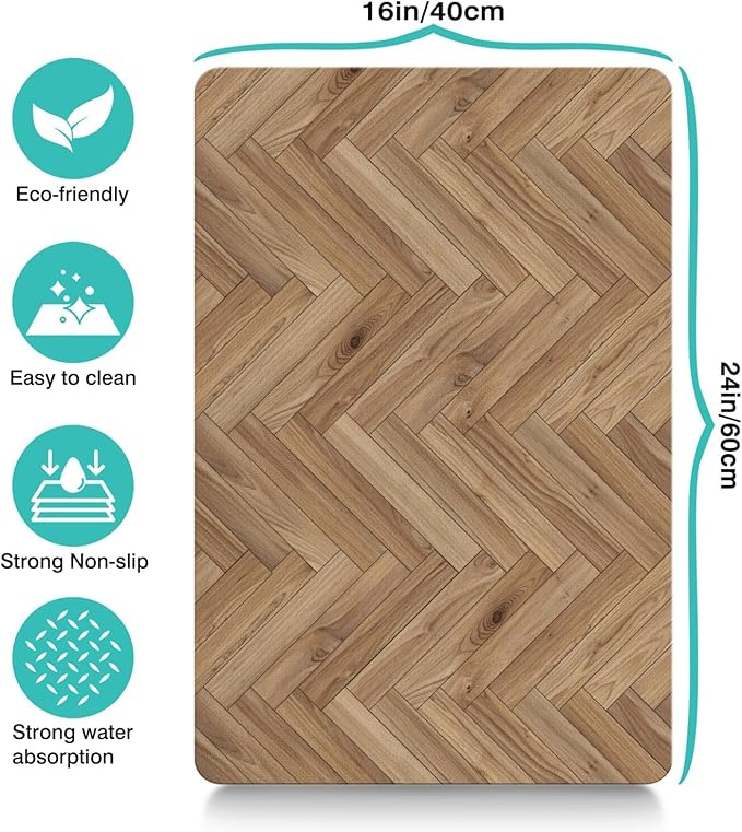 Pet Feeding Mat for Floors Waterproof Dog Mat for Food and Water Absorbent Quick Dry Non Slip mat for Cat Bowls