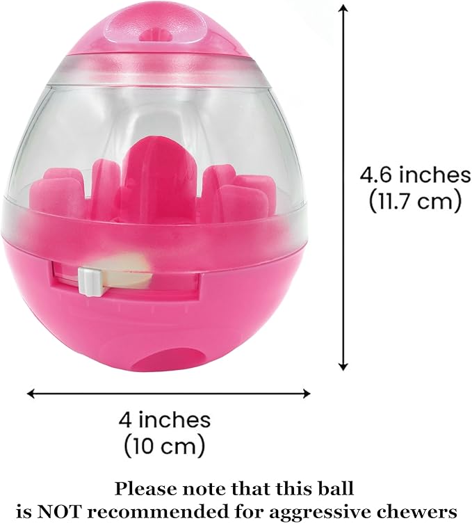 SunGrow Puppy, Small Dog Breeds, and Pocket Pet Treat Ball, Boredom Buster Ends Naughty Chewing and Bloat, Encourages Exercise, Interactive Puzzle Feeder Ideal for Rabbits, Rats, and Hamsters, 4.6”