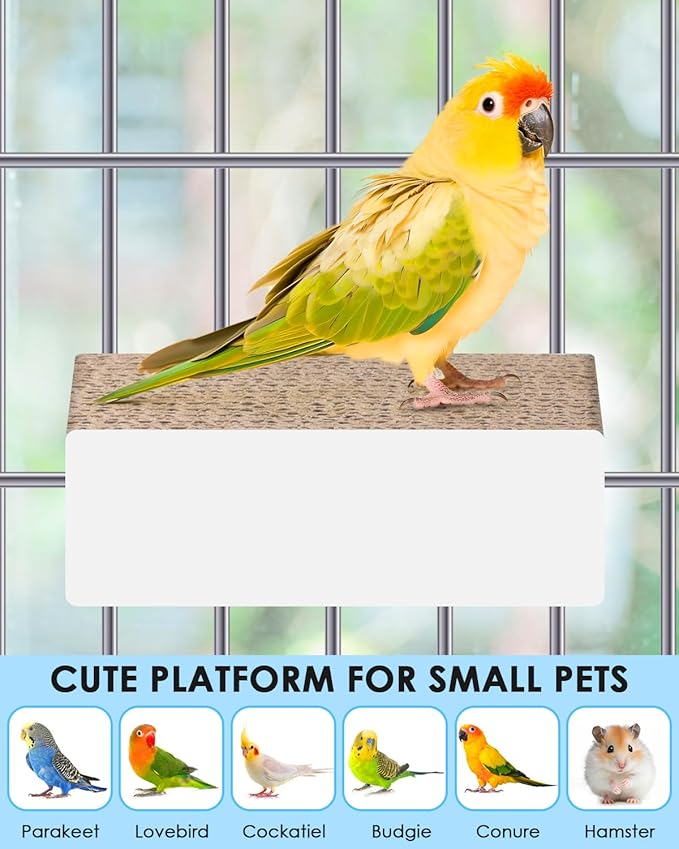 KATUMO Conure Toys, 4.7 Inch Cockatiel Foraging Shredder Chewing Toys Parakeet Perch Stand Bird Cage Assessory for Lovebird Parrotlet Small Birds