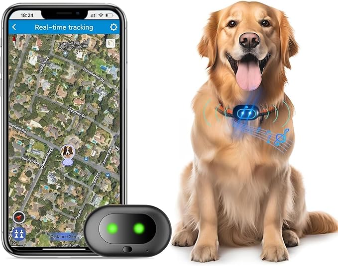 GPS 4G Tracker & Health Monitoring for Dog with LED Light Up,Sounding, Waterproof GPS Location & Smart Pet Activity Tracker, Unlimited Range use for Dogs Collar. (Large)