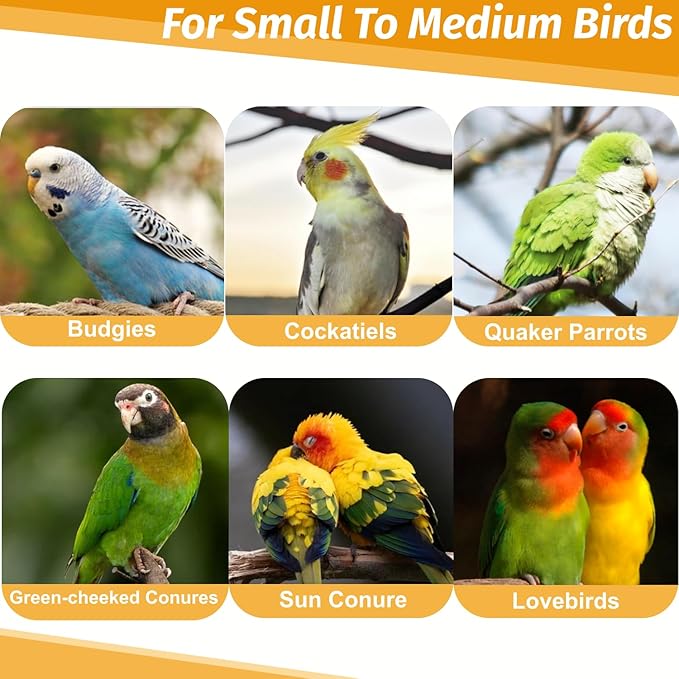 3-Ring Bird Wooden Swing Climbing Toy Chewable Cotton Rope Perch for Cage Cockatiels Budgies Parakeets Lovebirds