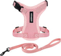 Voyager Escape-Proof Step-in Lock Cat Harness & 5ft Neoprene-Handle Leash Set All-Weather Mesh with Reflective Stitching for Small to Large Cats by Best Pet Supplies, Pink, S