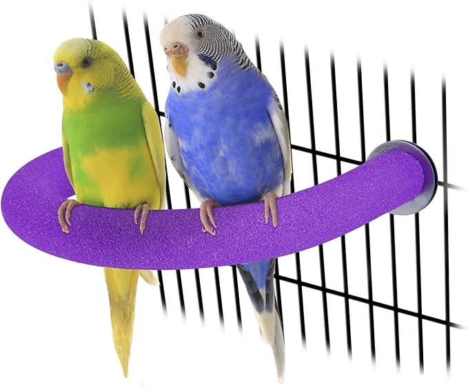 RYPET Parrot Perch Rough-surfaced - Quartz Sands Bird Cage Perches for Medium to Large Bird, U Shape Purple Small