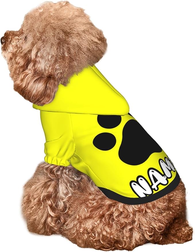 Custom Dog Hoodie Soft & Warm Design Your Own Personalized Photo Text Logo Name Dog Clothes for Puppy Sweatshirt Hooded for Small Medium Large Dogs Girl/Boy Cats Yellow