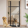 71" Extra Tall Pet Gate with Cat Door, 30"-37.5" Adjustable Wide, No Drill Pressure Mounted Auto-Close Safety Pet Gate Walk Through Safety Cat Gate
