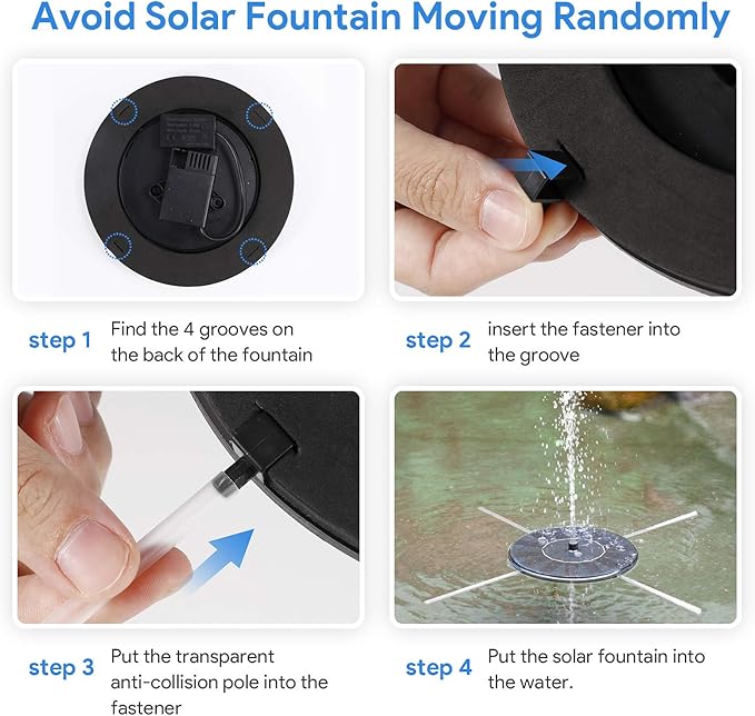 Solar Fountain Water Pump for Bird Bath, Floating Solar Powered Water Fountain Pump for Bird Bath, Garden, Pond, Pool, Outdoor (1.4W)