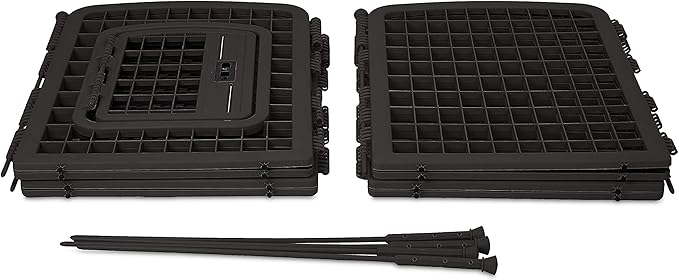 Amazon Basics 8-Panel Octagonal Plastic Dog Playpen, Portable Indoor/Outdoor Pet Fence with Gate, Exercise Pen for Puppies and Small Animals, 34 inches, Black