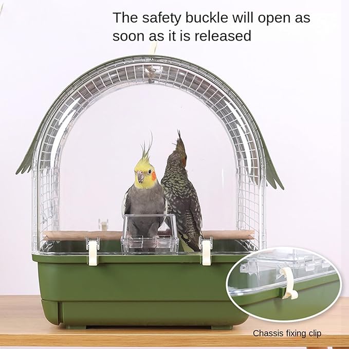 Transparent Small Bird - Travel Carrier Full View, Cockatiel Parakeet Conure, Indoor Outdoor Balcony Use, Living Room Park Accessory, Canary Lovebird Portable Home, Bird Travel for