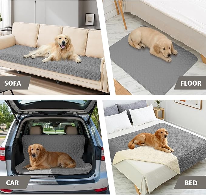 Ameritex Pet Bed Cover Dog Bed Blanket for Sofa and Furniture Waterproof New Pattern Design (30x70 Inch, Light Grey)