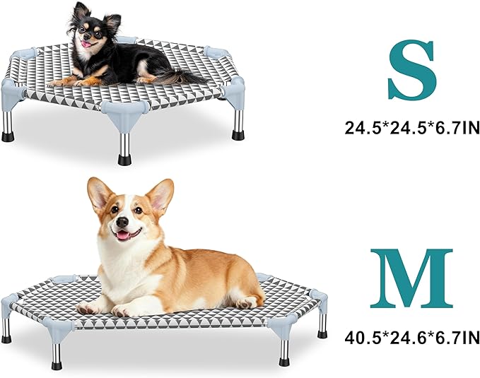 Elevated Outdoor Dog Bed (6 Sided Medium, Triangle)
