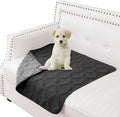 Waterproof Dog Blanket, 30x30 inches Small Pet Couch Covers for Sofa, Chair Bed Furniture Protector from Dogs Washable and Reversible-Black+Darkgrey