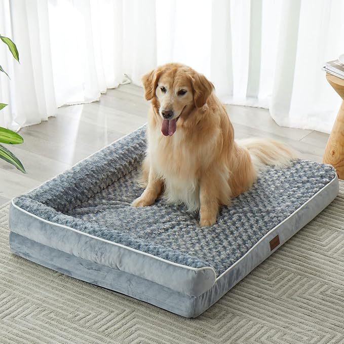 BFPETHOME Orthopedic Dog Beds for Large Dogs-Waterproof Sofa Dog Bed with Removable Washable Cover, Big Pet Bed with Waterproof Lining and Nonskid Bottom,Pet Bed for Large Dogs (Pack of 2)