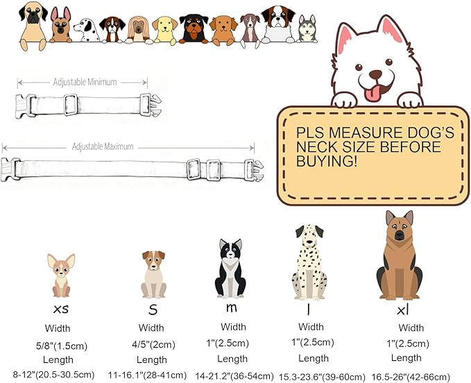 DOGWONG Flower Dog Collar-Daisy Flower Print Girl Dog Collar for Large Cute Dog Collars Spring Female Pet Gift Adjustable Heavy-Duty Soft Collar，XL