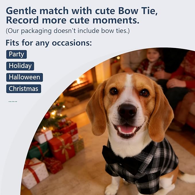Koneseve Dog Shirt, Pet Plaid Clothes T-Shirt Sweater Matching Breathable for Small Medium Large Dog Cat Puppy Adorable Casual Cozy Halloween Thanksgiving Christmas Costumes (Blue; 4XL)