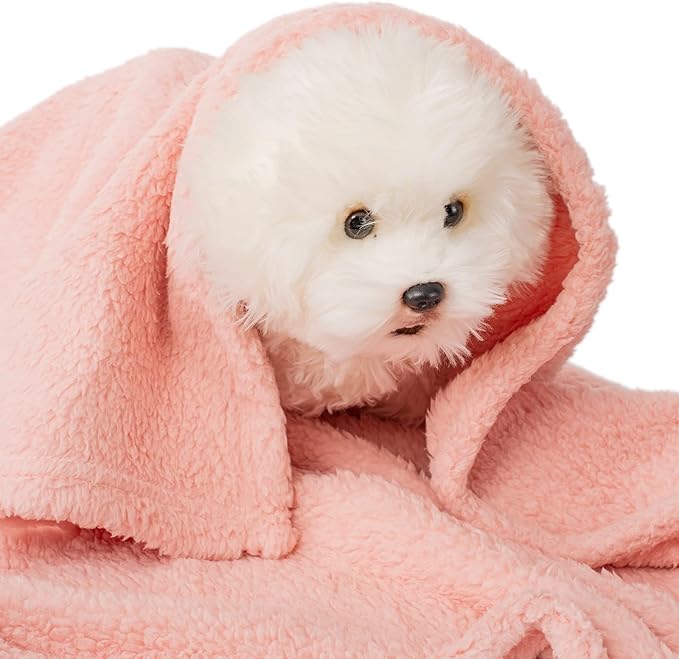 3 Blankets, Dog Cat Pet Blanket, Soft Warm Fleece, for Puppy, Small Dogs or Kitten, Cats, Plush Fuzzy Blanket for Bed, Sofa, Travel (32" x 24", 3/Pack, Lavender+Pink+Dark Pink)