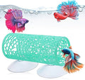Green Betta Tunnel, Betta Cave with Suction Cups, Plastic Bettas Tank Accessories, Safe Aquarium Decor for Small Fish & Shrimp, Small Fish Toys Hideout Play Area
