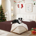 Waterproof Dog Blanket, Non-Slip Soft Pet Bed Cover, Couch Cover for Dogs Washable, Protects Sofa, Furniture, Crate, Car, Tear Resistant Leakproof Pet Blanket (82x82 Inch, Coffee)