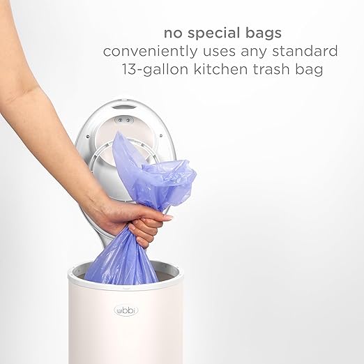 Ubbi Steel Diaper Pail, Odor Locking, No Special Bag Required, Award-Winning, Registry Must-Have, Ivory