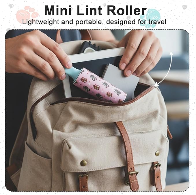 24 PCS Mini Lint Roller 720 Sheets Lint Rollers for Pet Hair Extra Sticky Travel Size Pet Hair Remover Compact Lints Roller for Clothes Portable Sticky Remover for Dust Furniture Car Seat Gift Bags