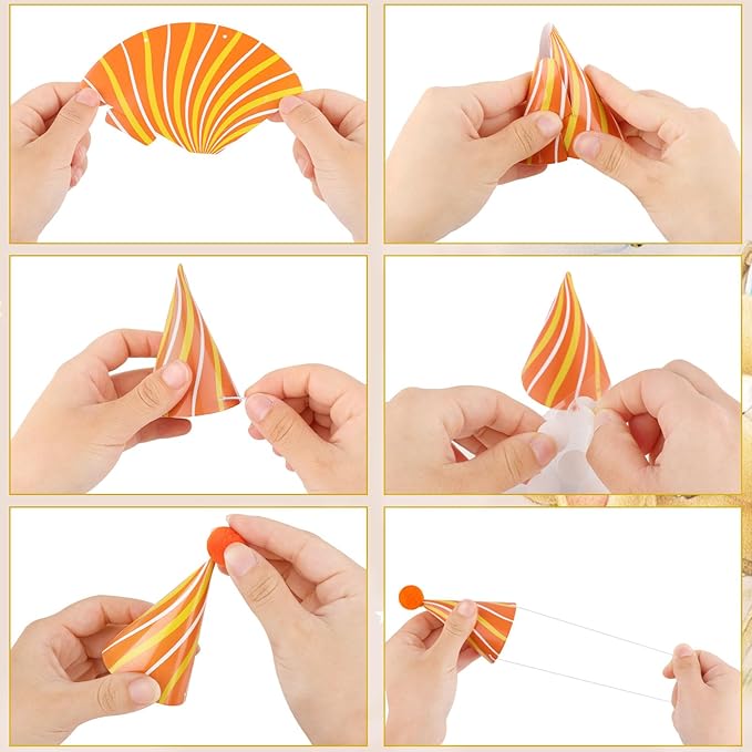 10 PCS Colorful Mini Party Hats for Stuffed Animals Lovely Paper Cone Tiny Birthday Hats for Stuffed Animals Pets Baby, Accessories
