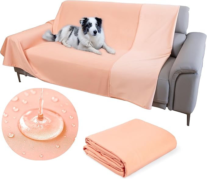 SILLY LEGACY Thin Reversible Waterproof Protective Cover or Liner for Bed or Couch (Queen Size, 96 x 82 inch), for Dogs and Cats, Babies; Incontinence, Dirt, Drool
